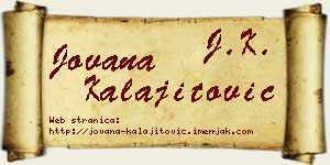 Jovana Kalajitović vizit kartica
